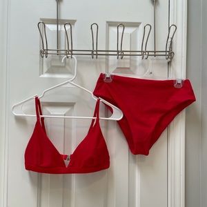 Mid-high waist swim suit